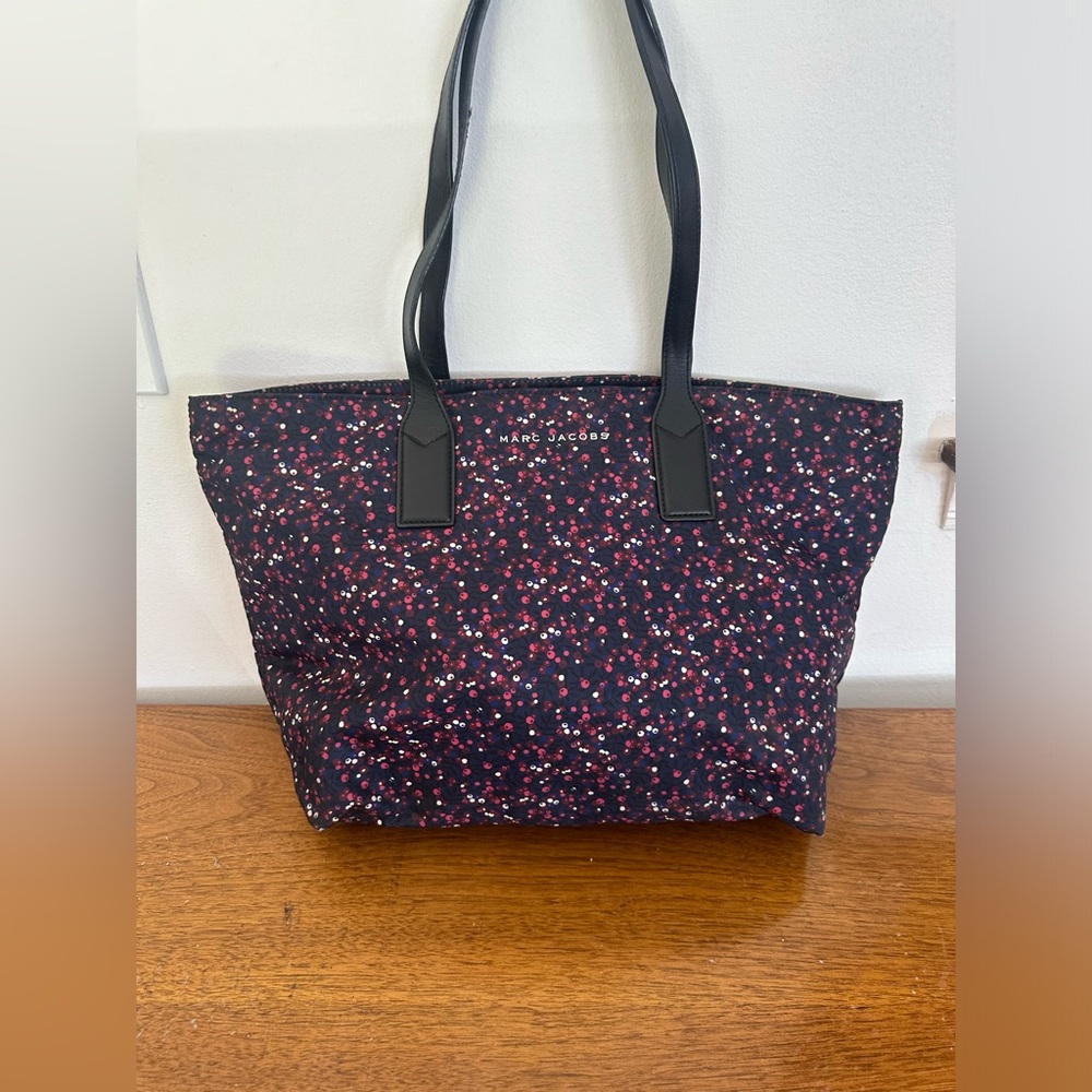 Marc Jacobs tote nylon Wingman navy print bag